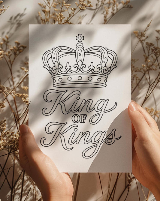 King of Kings - Jesus Christ - Printable Coloring Page (PDF Instant Download)