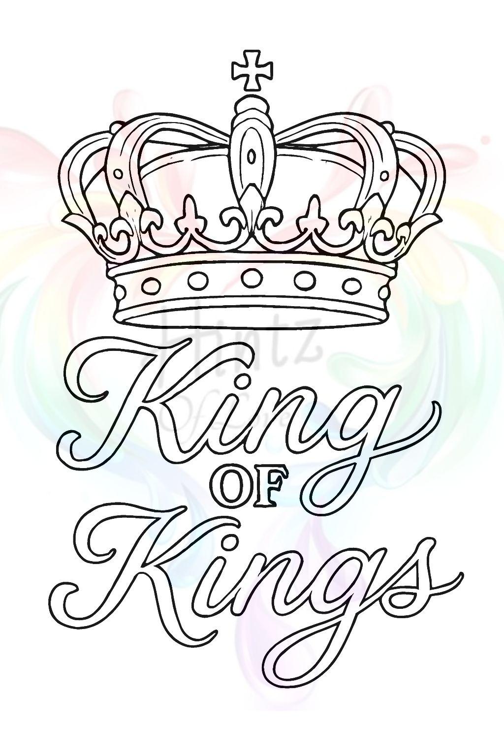 King of Kings - Jesus Christ - Printable Coloring Page (PDF Instant Download)