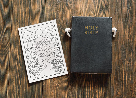 Chosen - Printable Coloring Page - Christian Faith (PDF Instant Download)