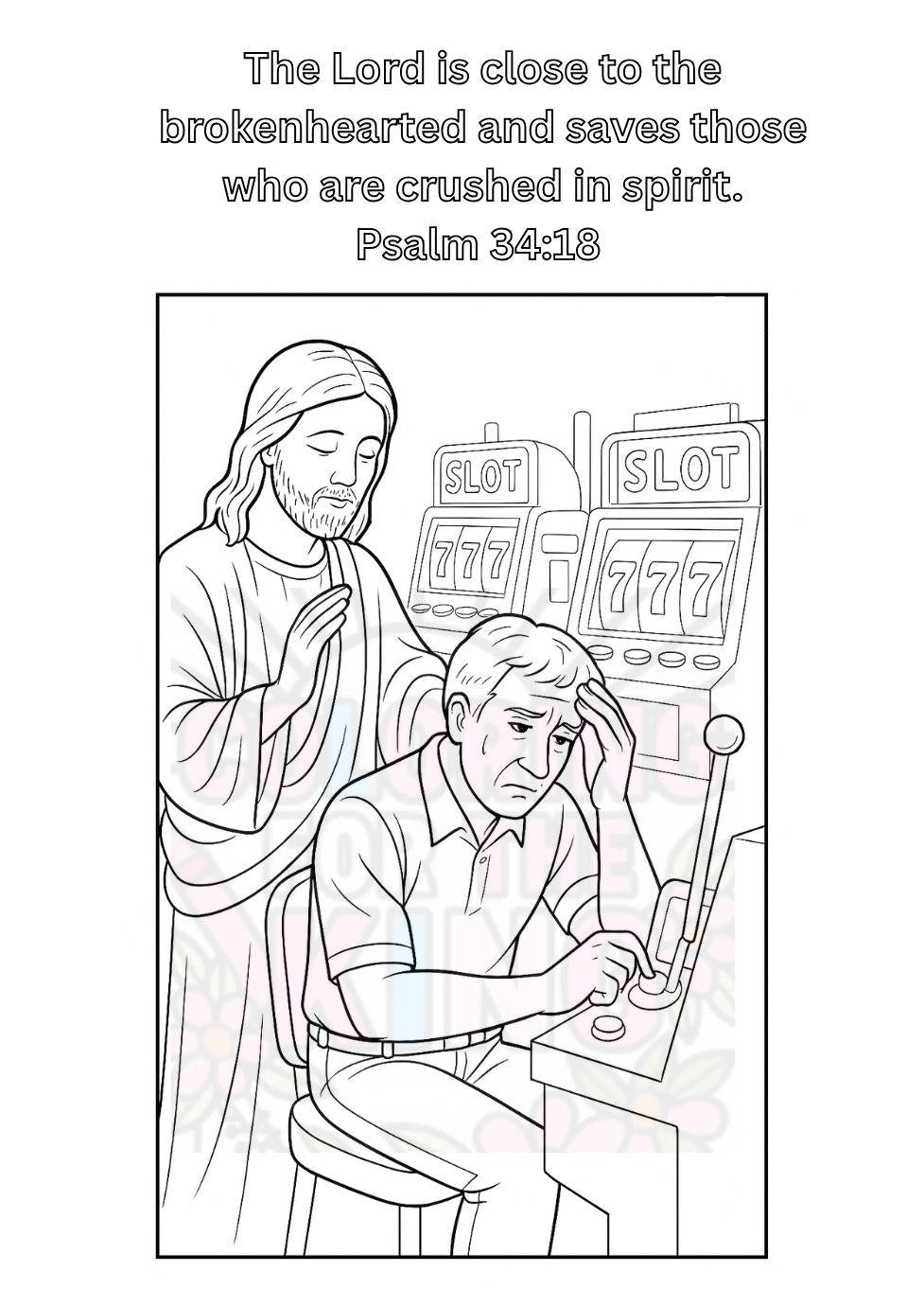 Faith Over Fortune – Printable Christian Coloring Page - PDF Instant Download