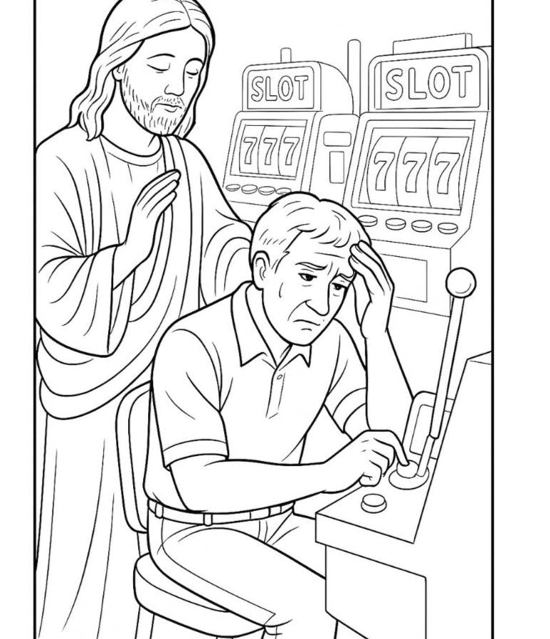 Faith Over Fortune – Printable Christian Coloring Page - PDF Instant Download