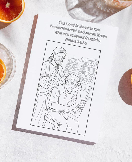 Faith Over Fortune – Printable Christian Coloring Page - PDF Instant Download