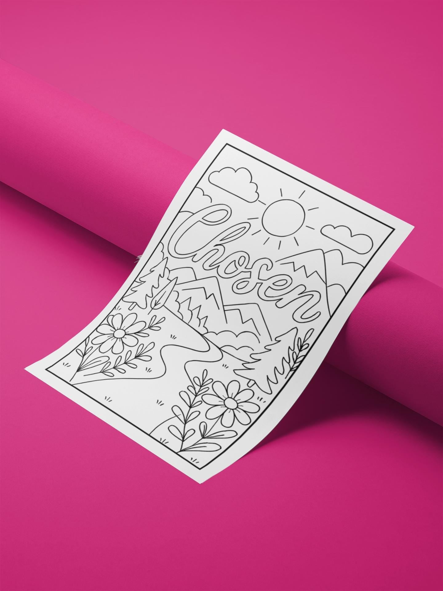 Chosen - Printable Coloring Page - Christian Faith (PDF Instant Download)