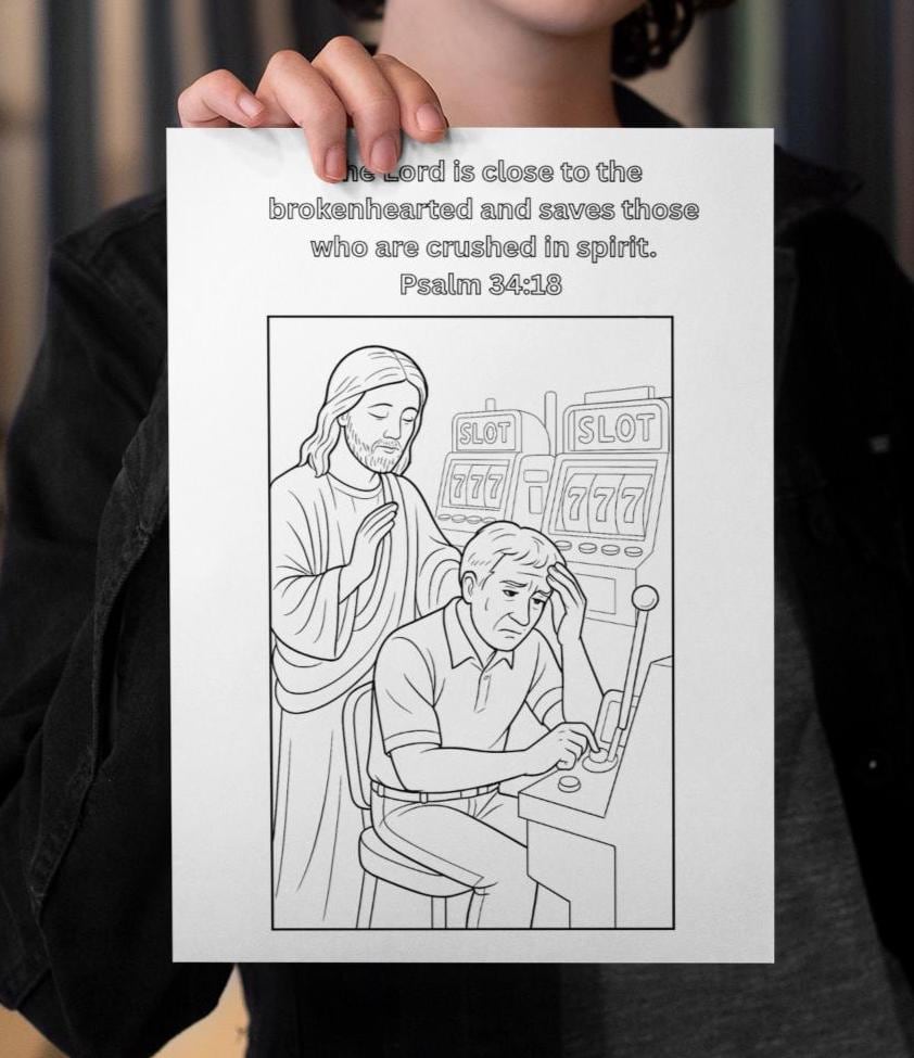 Faith Over Fortune – Printable Christian Coloring Page - PDF Instant Download