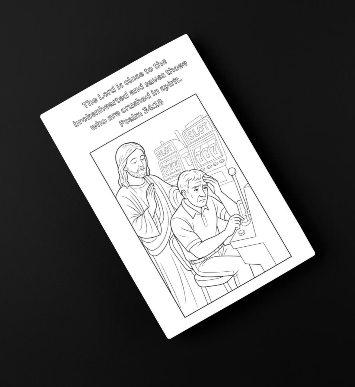 Faith Over Fortune – Printable Christian Coloring Page - PDF Instant Download