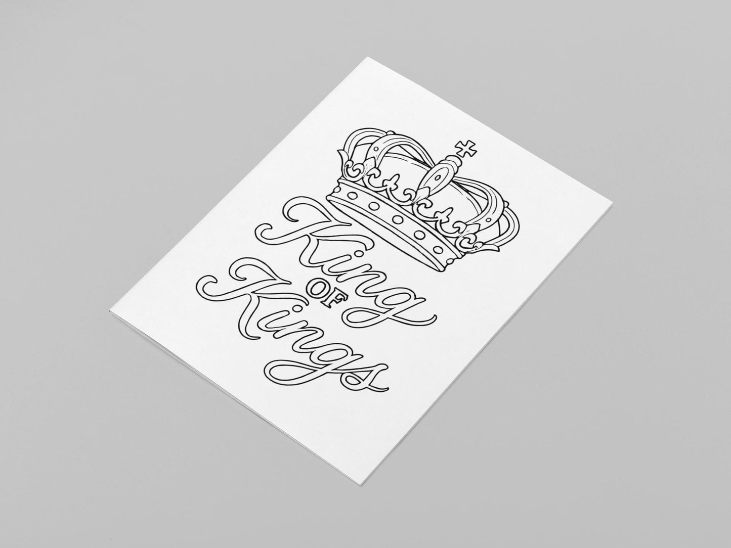 King of Kings - Jesus Christ - Printable Coloring Page (PDF Instant Download)