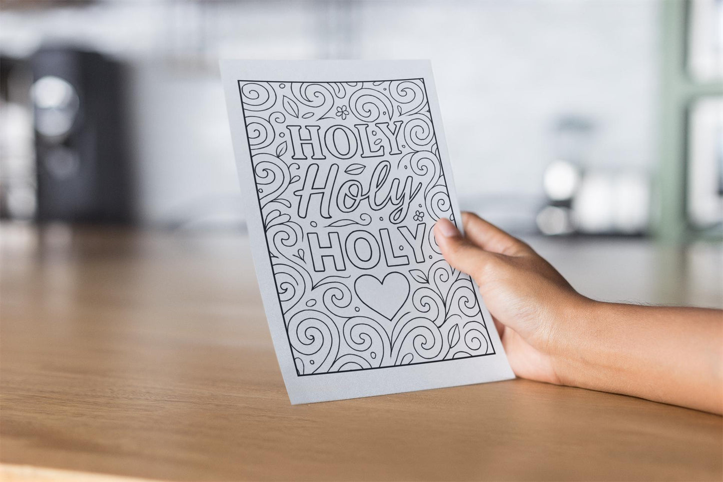 Holy - Christian - Printable Coloring Page - (PDF Instant Download)