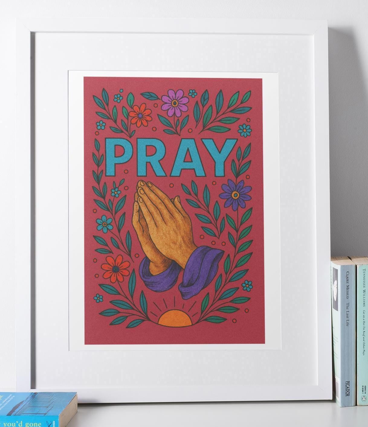 PRAY - Faith Inspired Printable Coloring Page - Christian - (PDF Instant Download)
