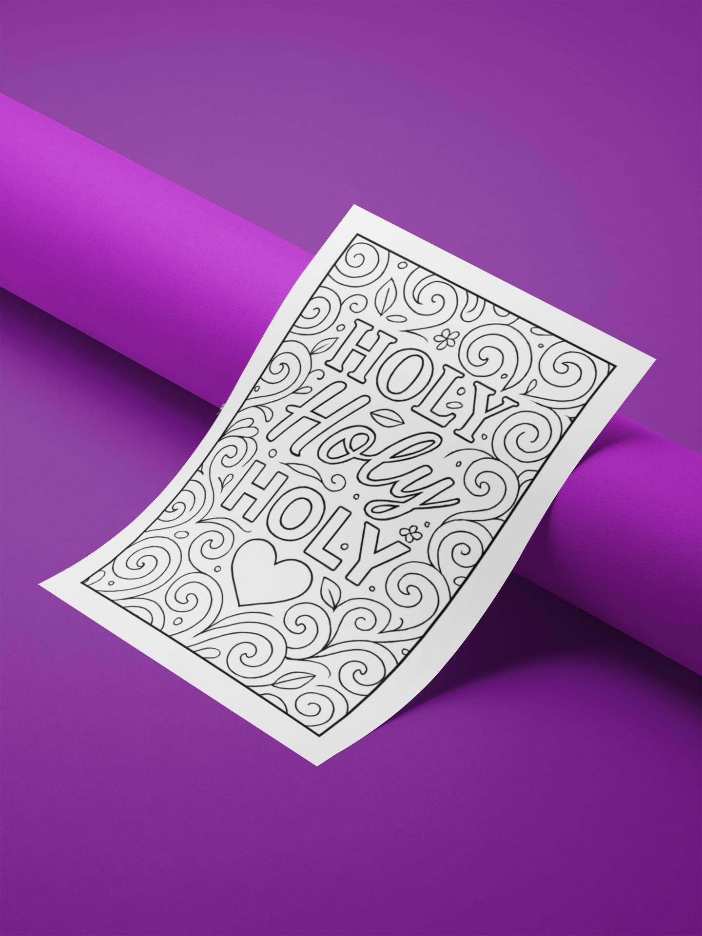 Holy - Christian - Printable Coloring Page - (PDF Instant Download)