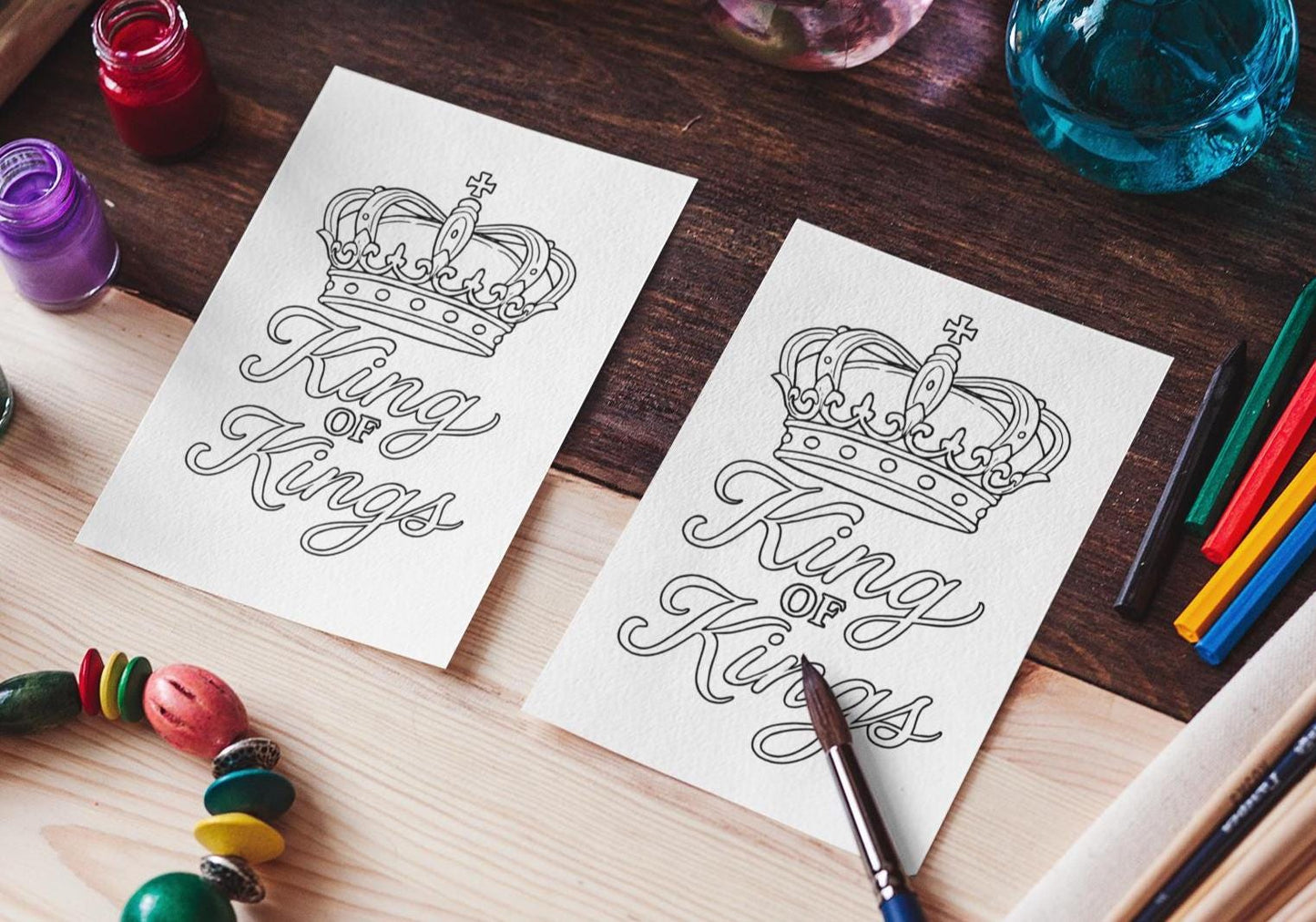 King of Kings - Jesus Christ - Printable Coloring Page (PDF Instant Download)
