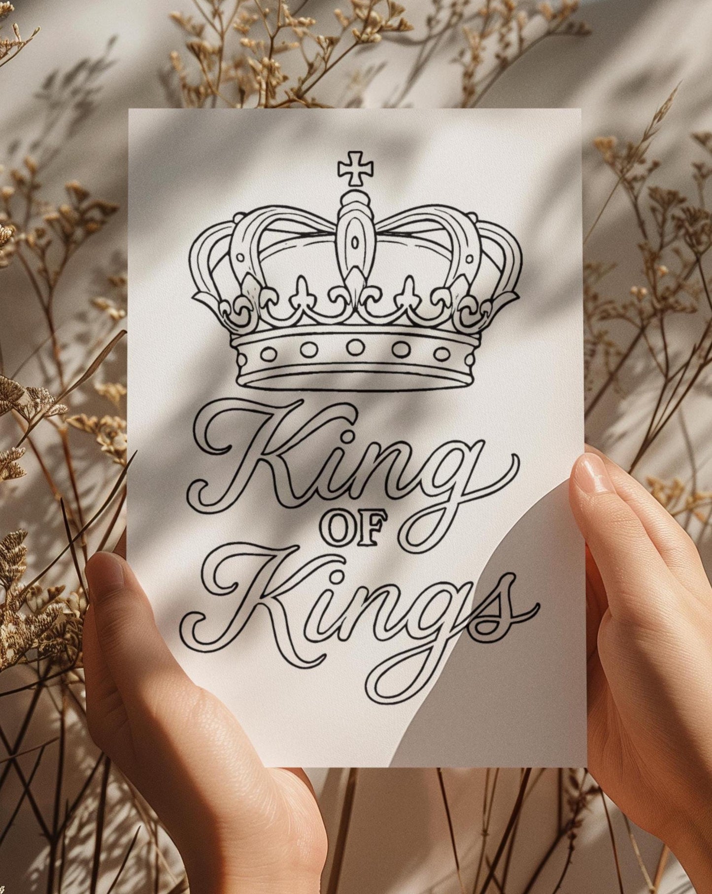 King of Kings - Jesus Christ - Printable Coloring Page (PDF Instant Download)