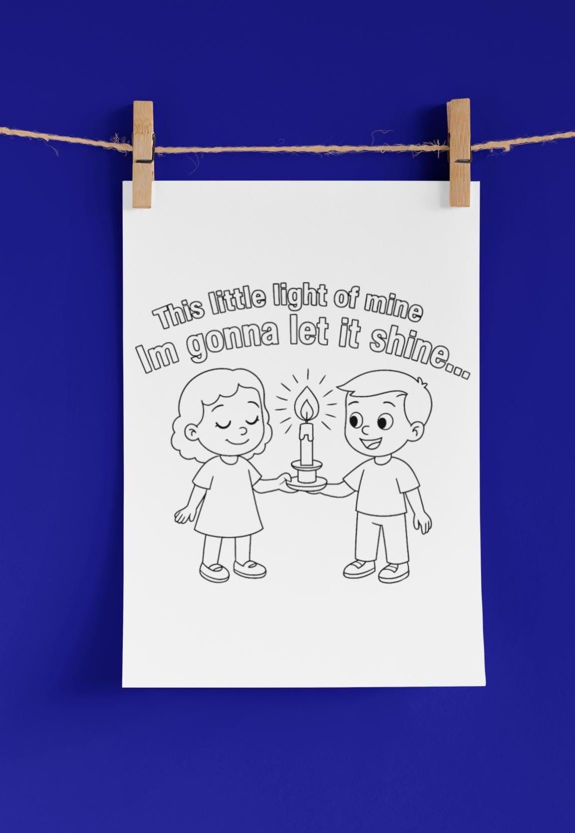 This Little Light of Mine Coloring Page: Christian Kids Activity (PDF Instant Download)