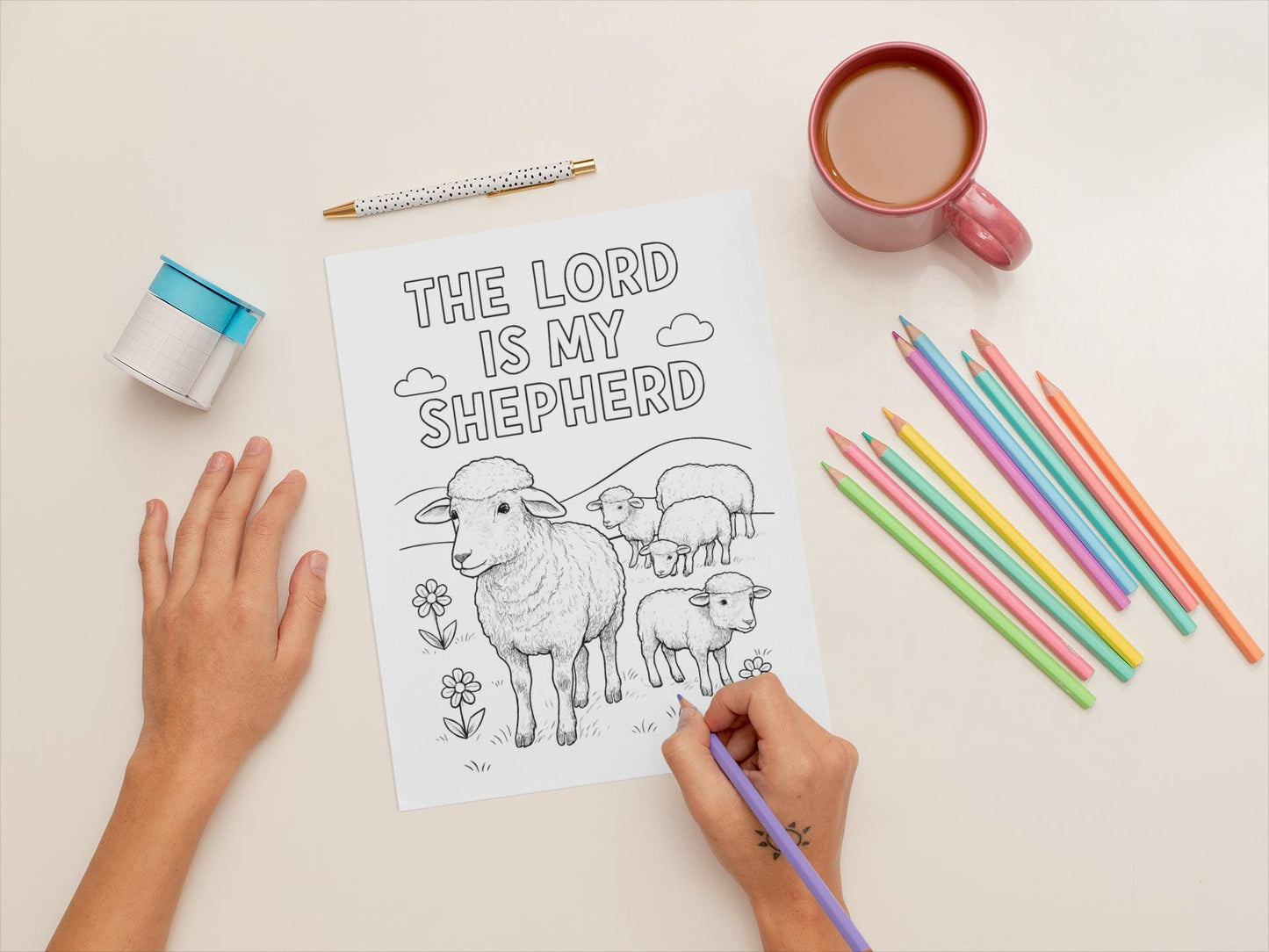 The Lord Is My Sheperd-Jesus Christ- Bible Verse (PDF Instant Download)