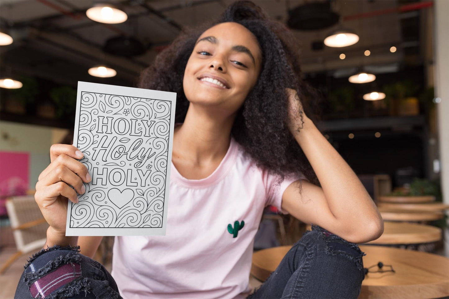 Holy - Christian - Printable Coloring Page - (PDF Instant Download)