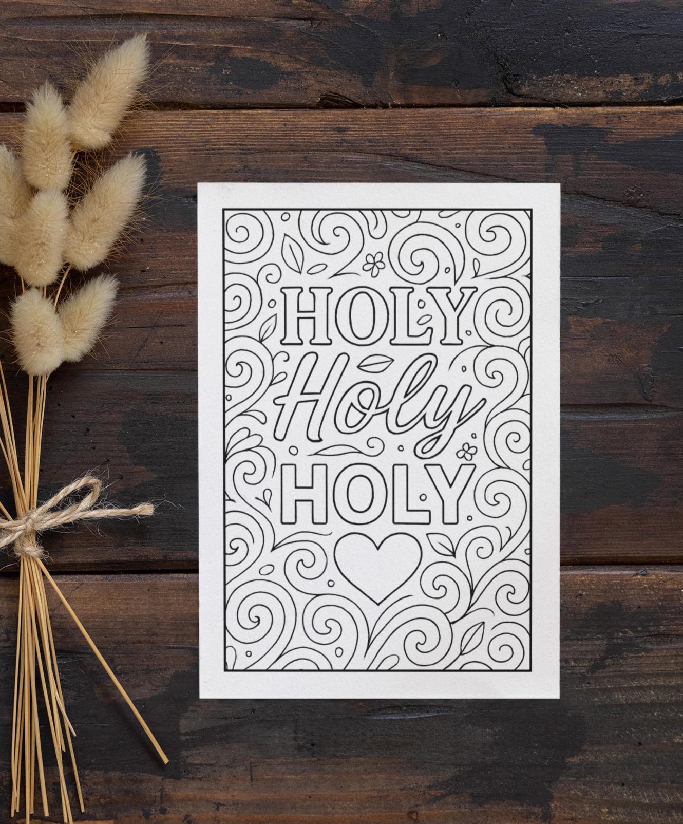 Holy - Christian - Printable Coloring Page - (PDF Instant Download)