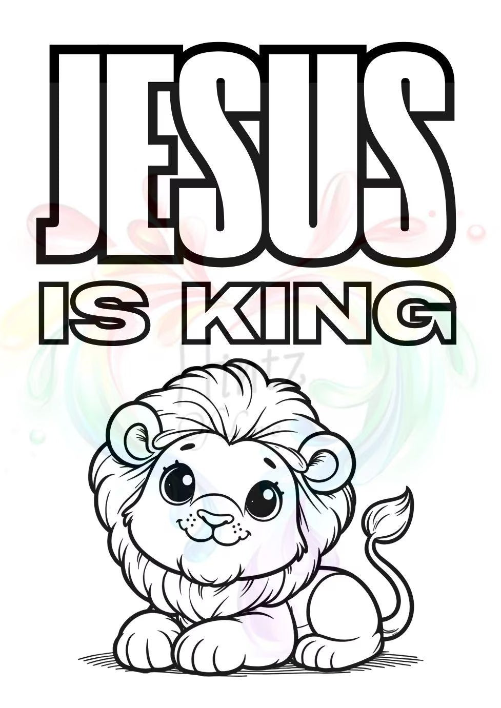 Jesus Is King – Christian Coloring Page for Kids (PDF Instant Download)