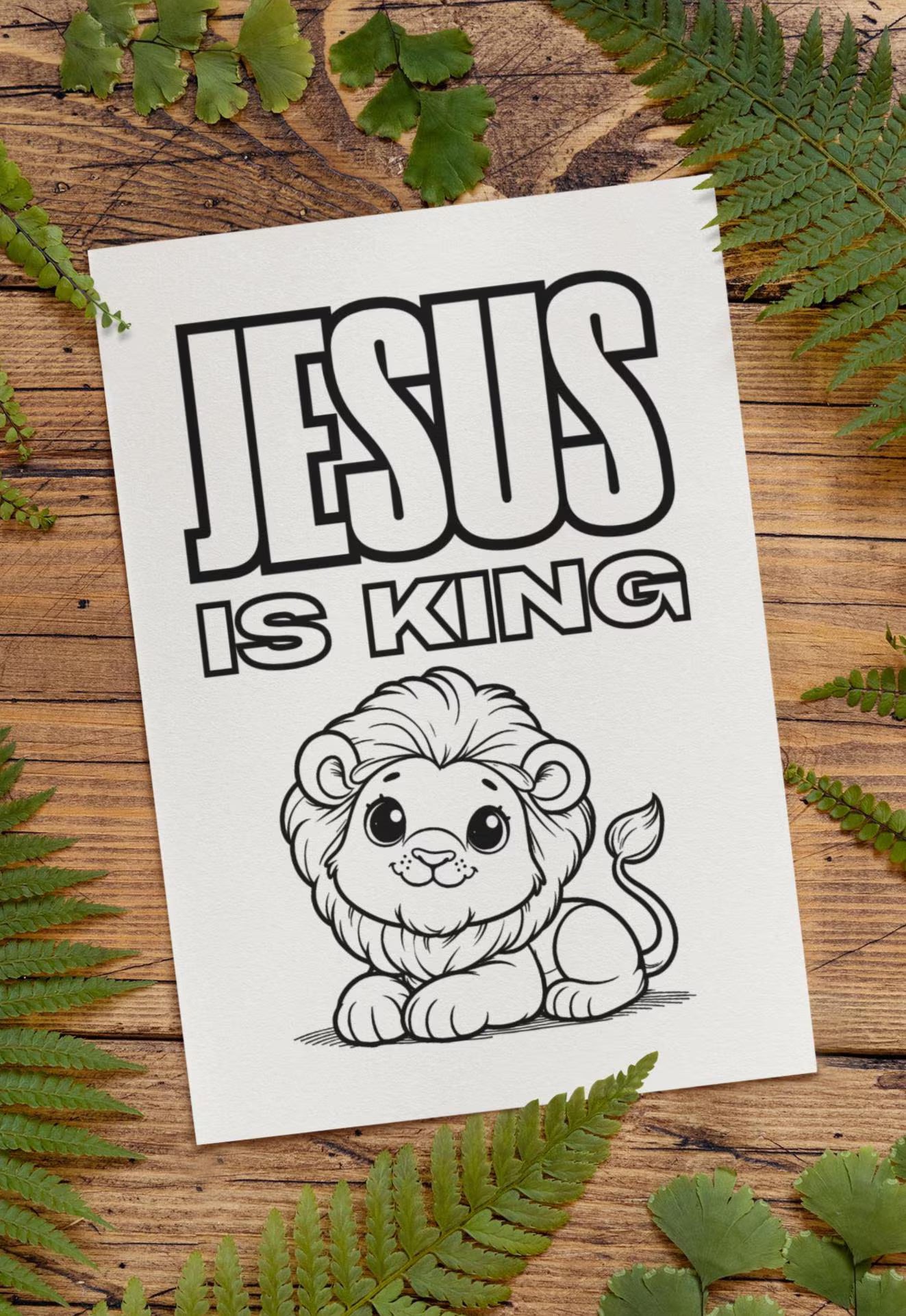 Jesus Is King – Christian Coloring Page for Kids (PDF Instant Download)